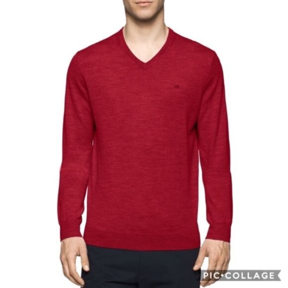 Calvin Klein  Merino Wool V Neck  Sweater XL - Picture 1 of 10